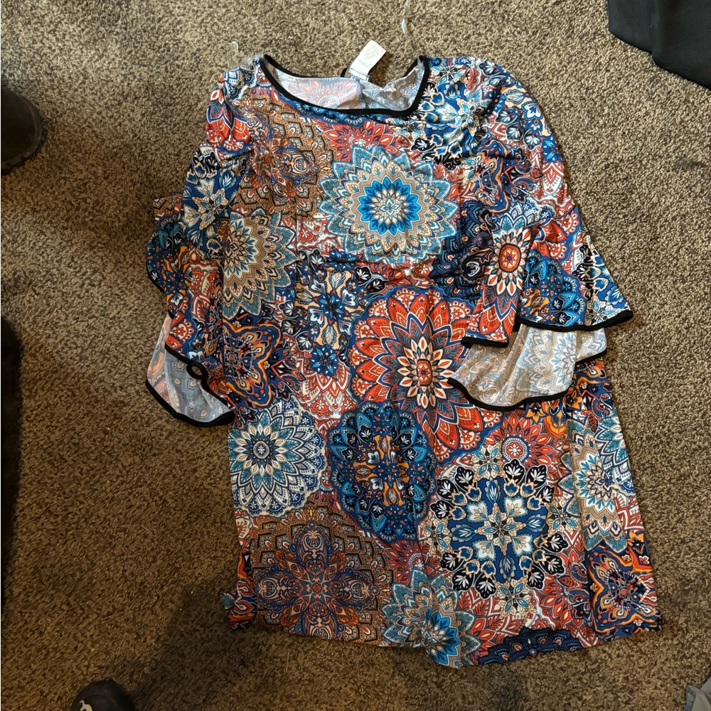 Colorful Mandala Print Dress